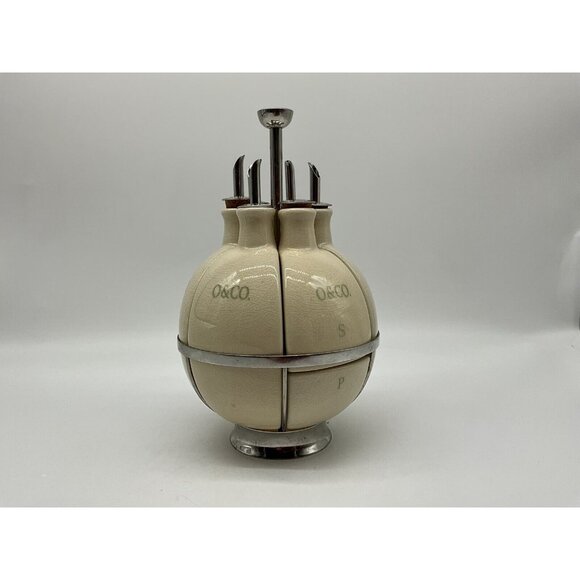 Oliviers & Co Vintage Kitchen Oils Caddy Creut Set Oils Holder MCM Collectible - Picture 6 of 15